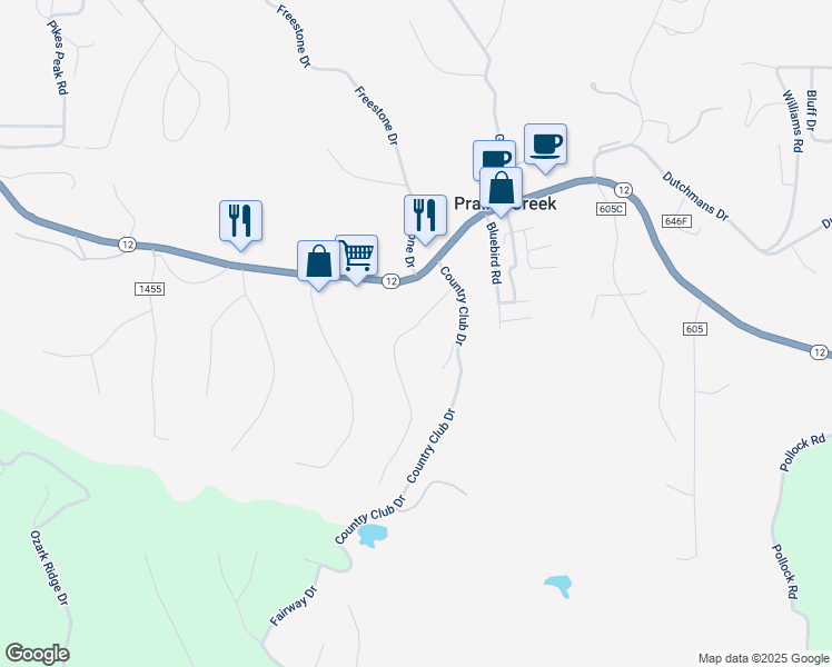map of restaurants, bars, coffee shops, grocery stores, and more near 8694 Par Lane in Little Flock