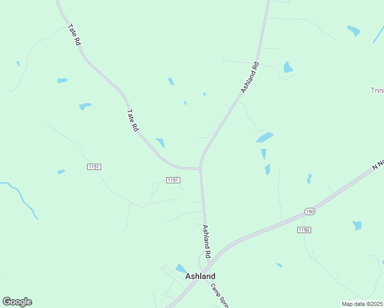 map of restaurants, bars, coffee shops, grocery stores, and more near 3978 Ashland Road in Reidsville