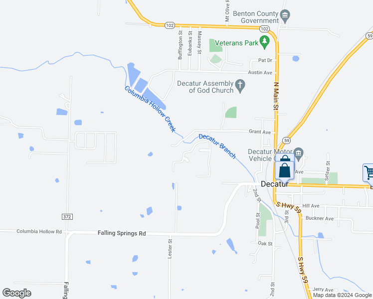 map of restaurants, bars, coffee shops, grocery stores, and more near 644 Hidden Springs Drive in Decatur