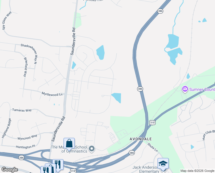 map of restaurants, bars, coffee shops, grocery stores, and more near 188 Dayflower Drive in Hendersonville