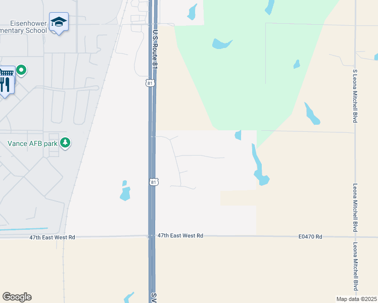 map of restaurants, bars, coffee shops, grocery stores, and more near 702 Ridgeway Drive in Enid