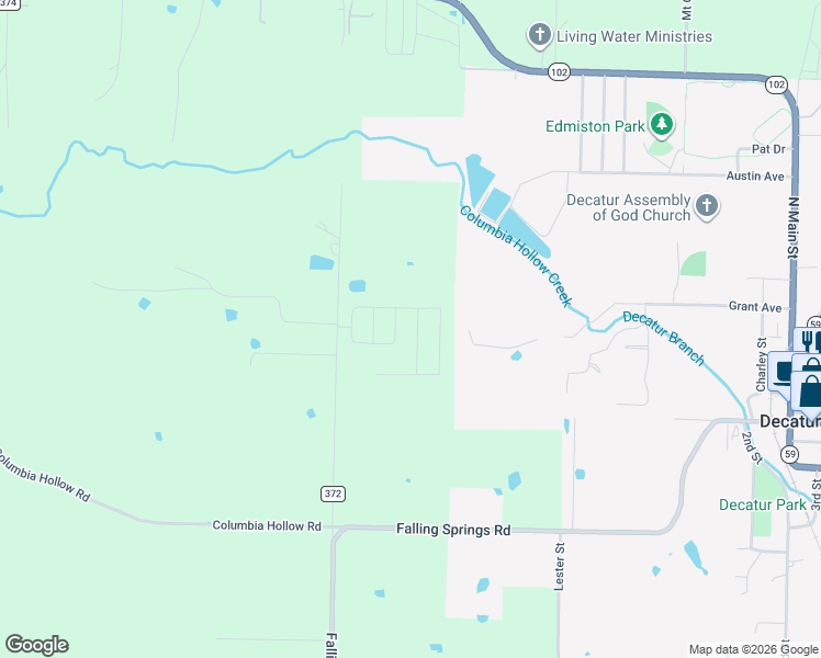 map of restaurants, bars, coffee shops, grocery stores, and more near 8576 Ivans Street in Decatur