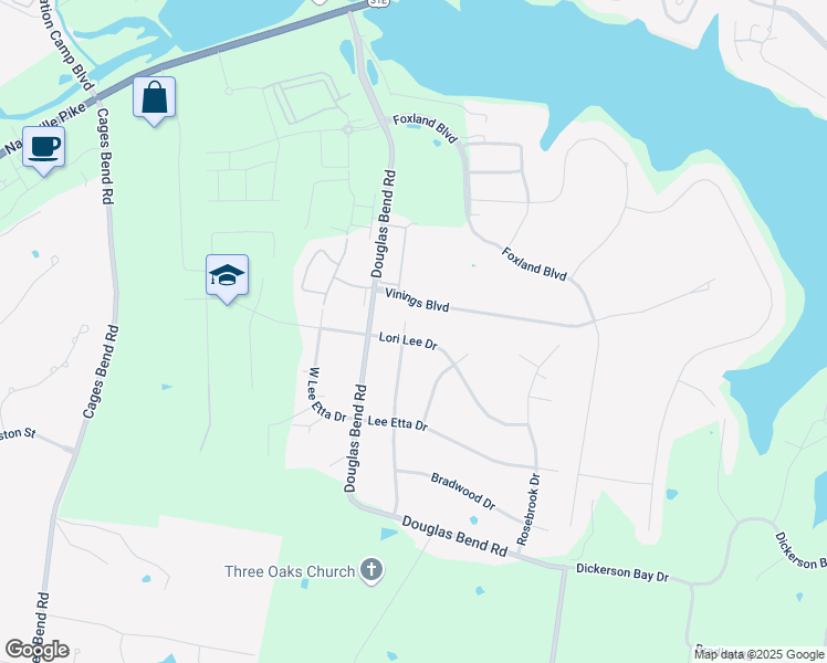map of restaurants, bars, coffee shops, grocery stores, and more near 109 Lori Lee Drive in Gallatin