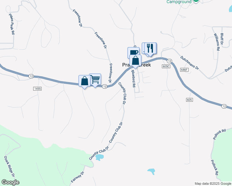 map of restaurants, bars, coffee shops, grocery stores, and more near 8739 Par Ln in Rogers