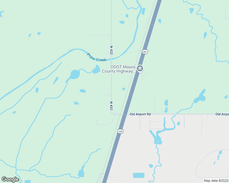 map of restaurants, bars, coffee shops, grocery stores, and more near 2178 North 432 in Pryor