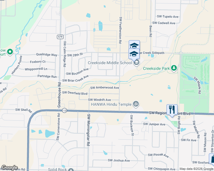 map of restaurants, bars, coffee shops, grocery stores, and more near 3006 Southwest Amberwood Avenue in Bentonville