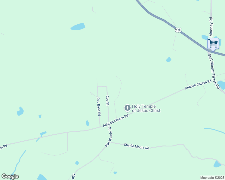 map of restaurants, bars, coffee shops, grocery stores, and more near Coe Street in Person County