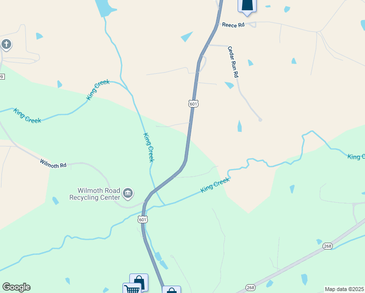 map of restaurants, bars, coffee shops, grocery stores, and more near 7836 U.S. 601 in Dobson