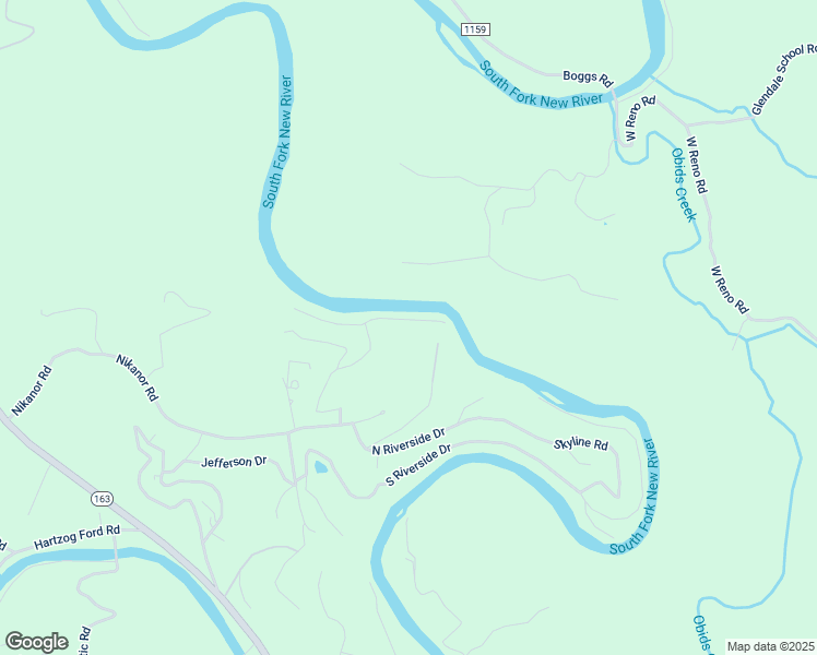map of restaurants, bars, coffee shops, grocery stores, and more near 189 East New River Drive in West Jefferson