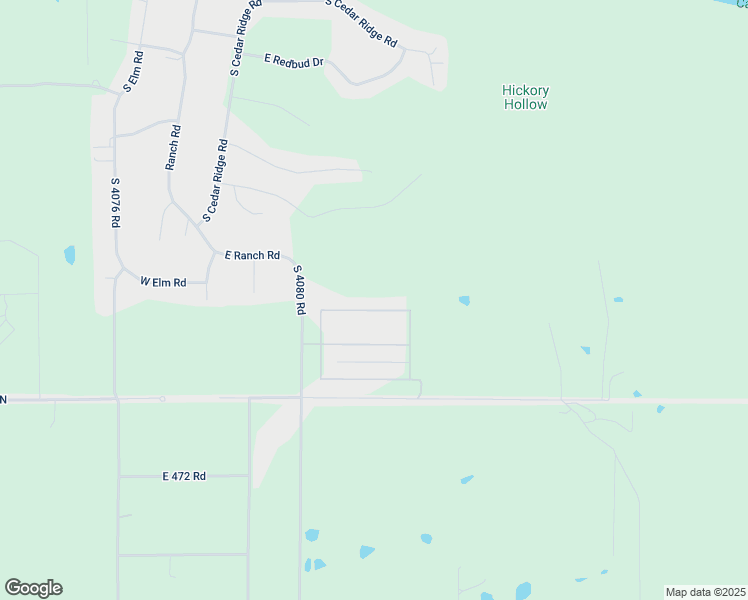 map of restaurants, bars, coffee shops, grocery stores, and more near 5195 East Hickory Bluff Drive in Claremore