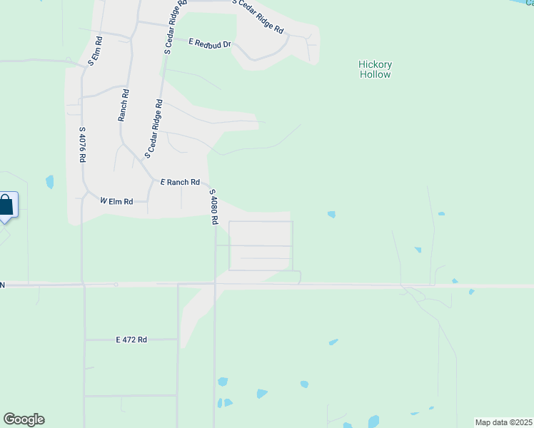 map of restaurants, bars, coffee shops, grocery stores, and more near 5195 East Hickory Bluff Drive in Claremore