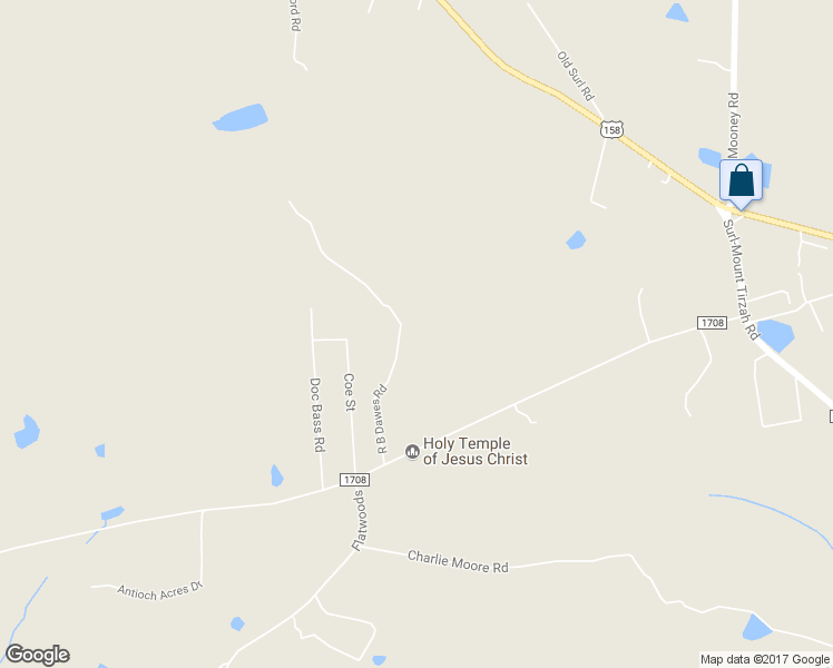 map of restaurants, bars, coffee shops, grocery stores, and more near 288 R B Dawes Road in Timberlake