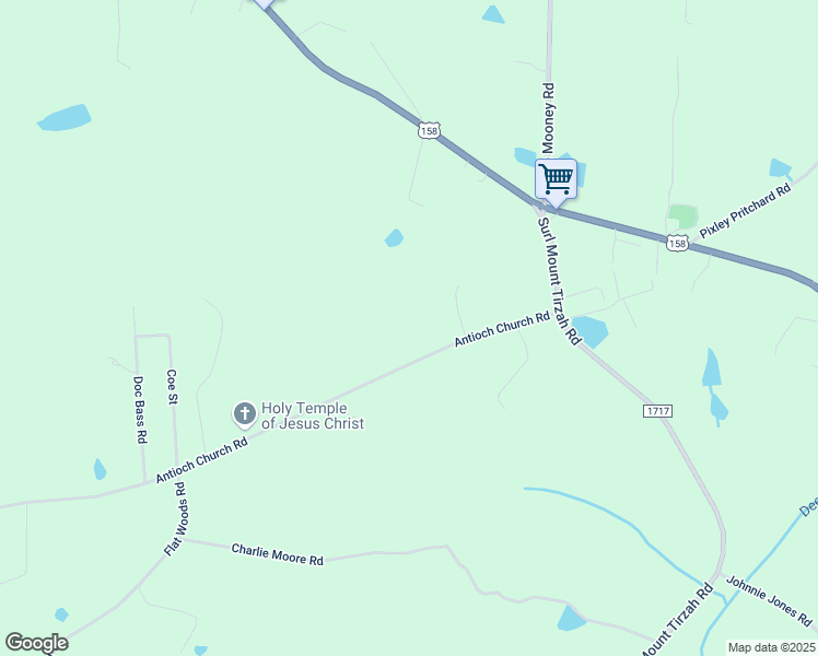 map of restaurants, bars, coffee shops, grocery stores, and more near 4257 Antioch Church Road in Timberlake