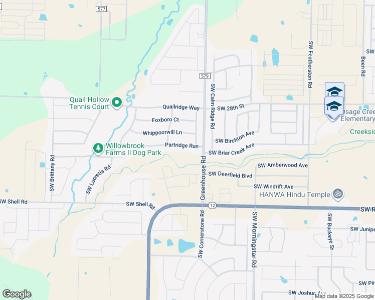 map of restaurants, bars, coffee shops, grocery stores, and more near 1720 Partridge Run in Bentonville