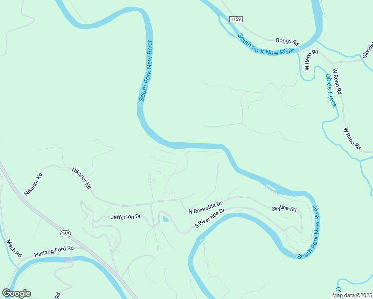 map of restaurants, bars, coffee shops, grocery stores, and more near 274 East New River Drive in West Jefferson