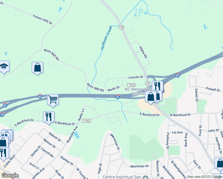 map of restaurants, bars, coffee shops, grocery stores, and more near 109 North Street in Henderson