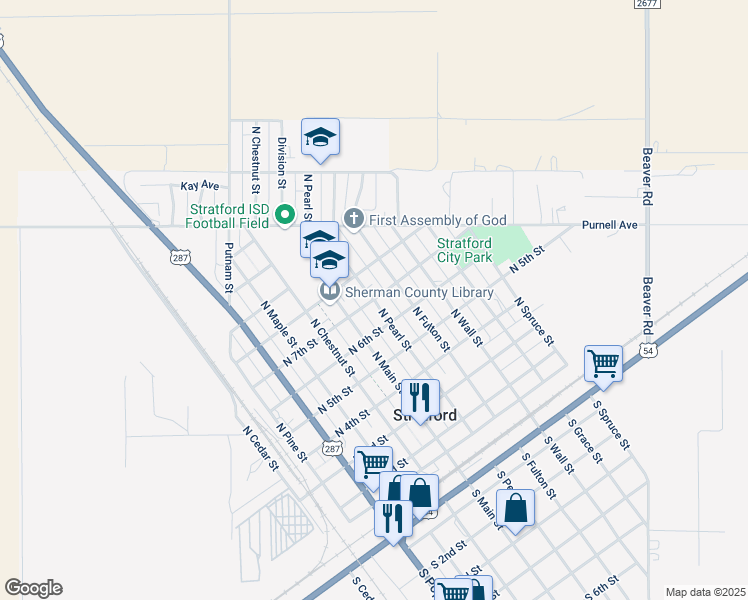 map of restaurants, bars, coffee shops, grocery stores, and more near 601 North 7th Street in Stratford