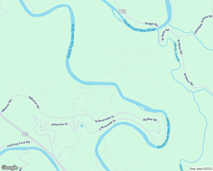map of restaurants, bars, coffee shops, grocery stores, and more near 170 East New River Drive in West Jefferson