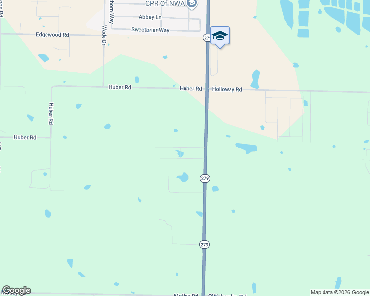 map of restaurants, bars, coffee shops, grocery stores, and more near 8501 North Vaughn Road in Bentonville