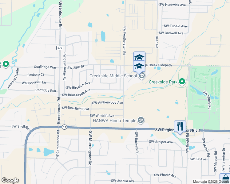 map of restaurants, bars, coffee shops, grocery stores, and more near 3004 Southwest Briar Creek Avenue in Bentonville