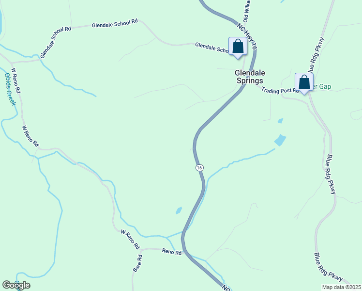 map of restaurants, bars, coffee shops, grocery stores, and more near 124 Thunder Ridge Drive in West Jefferson