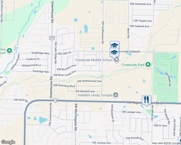 map of restaurants, bars, coffee shops, grocery stores, and more near 3004 Southwest Briar Creek Avenue in Bentonville