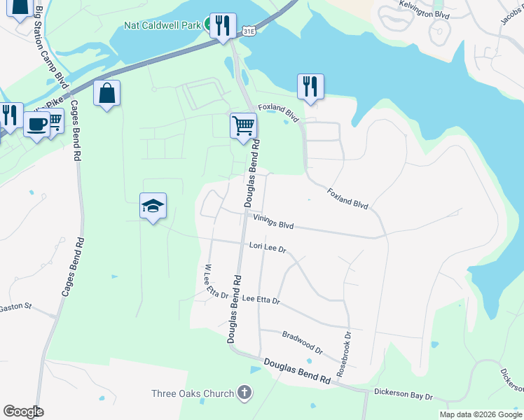 map of restaurants, bars, coffee shops, grocery stores, and more near 152 Cape Private Circle in Gallatin