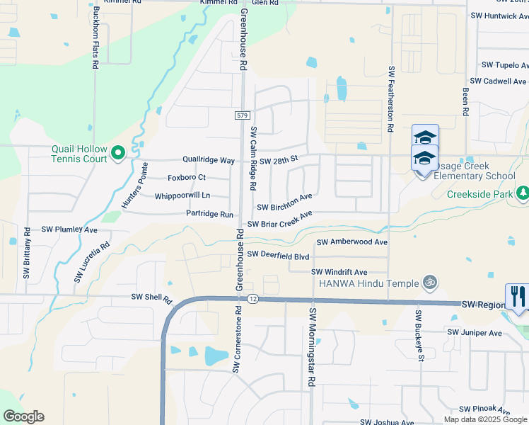 map of restaurants, bars, coffee shops, grocery stores, and more near 3603 Southwest Birchton Avenue in Bentonville