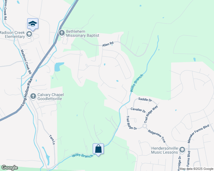 map of restaurants, bars, coffee shops, grocery stores, and more near 437 Old Stone Road in Goodlettsville