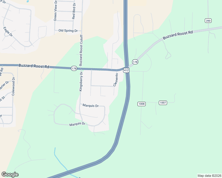 map of restaurants, bars, coffee shops, grocery stores, and more near 135 Woodland Avenue in Mountain Home