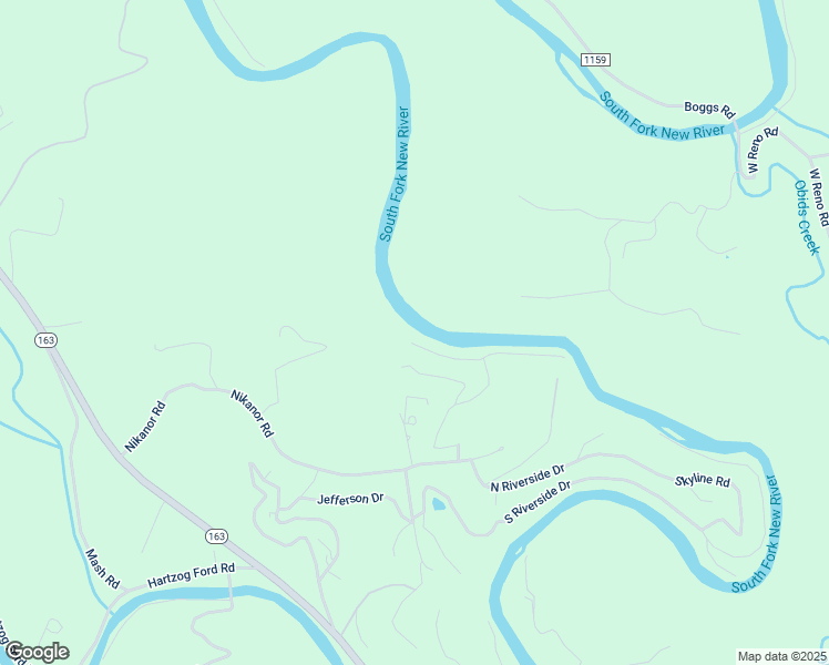 map of restaurants, bars, coffee shops, grocery stores, and more near 454 East New River Drive in West Jefferson