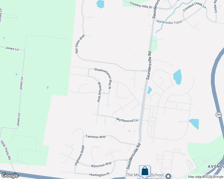 map of restaurants, bars, coffee shops, grocery stores, and more near 100 Shadowhaven Way North in Hendersonville