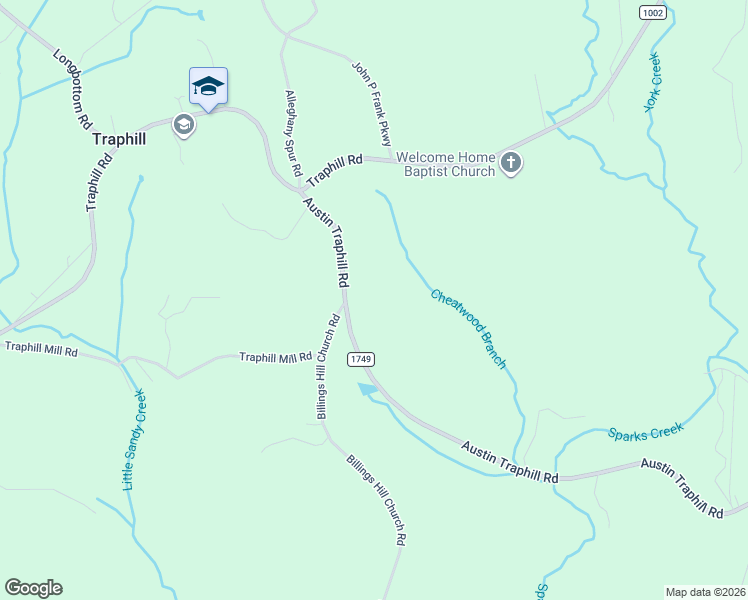 map of restaurants, bars, coffee shops, grocery stores, and more near 11684 Austin Traphill Road in Traphill