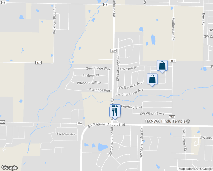 map of restaurants, bars, coffee shops, grocery stores, and more near 1080 Thornridge Road in Bentonville