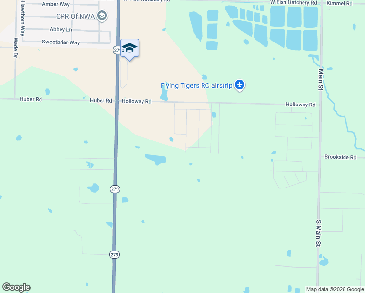 map of restaurants, bars, coffee shops, grocery stores, and more near 12229 County Road 570 in Centerton