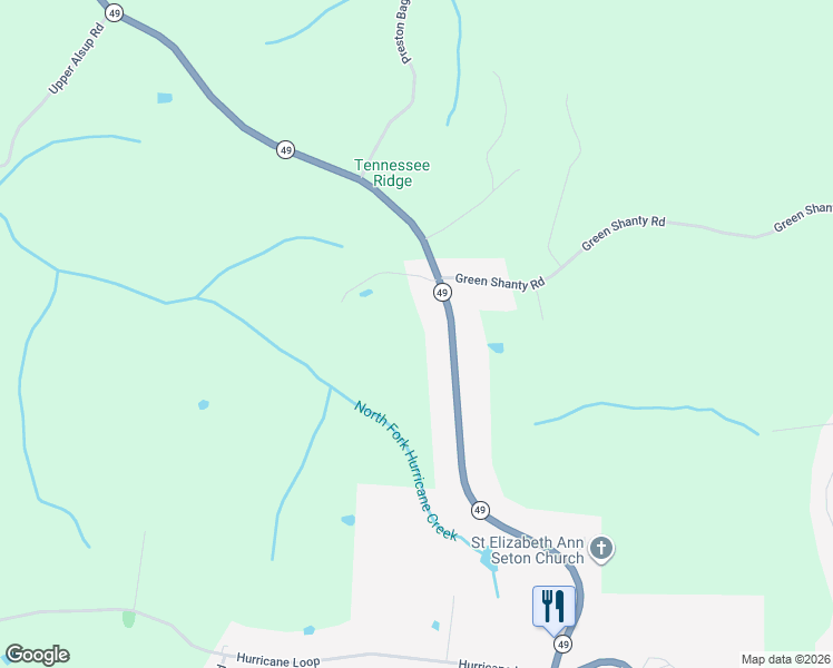 map of restaurants, bars, coffee shops, grocery stores, and more near 80 Tennessee 49 in Tennessee Ridge