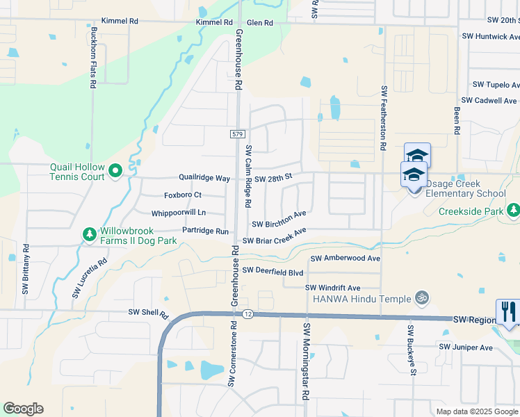 map of restaurants, bars, coffee shops, grocery stores, and more near 3100 Southwest Pine Valley Road in Bentonville