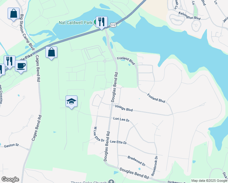 map of restaurants, bars, coffee shops, grocery stores, and more near 161 Cape Private Circle in Gallatin