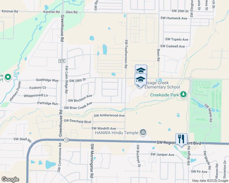 map of restaurants, bars, coffee shops, grocery stores, and more near 3003 Southwest Fernwood Avenue in Bentonville