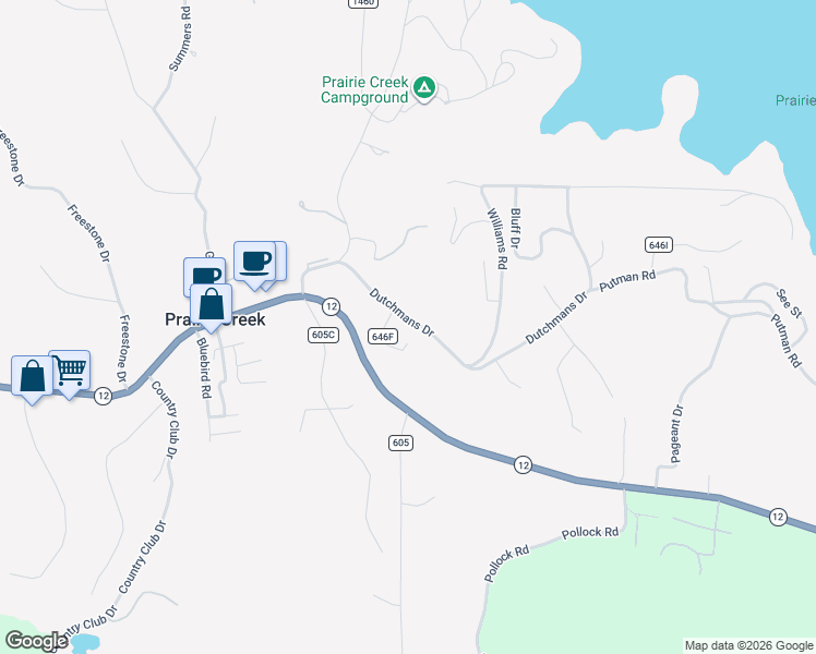 map of restaurants, bars, coffee shops, grocery stores, and more near 14807-14853 County Highway 646E in Rogers