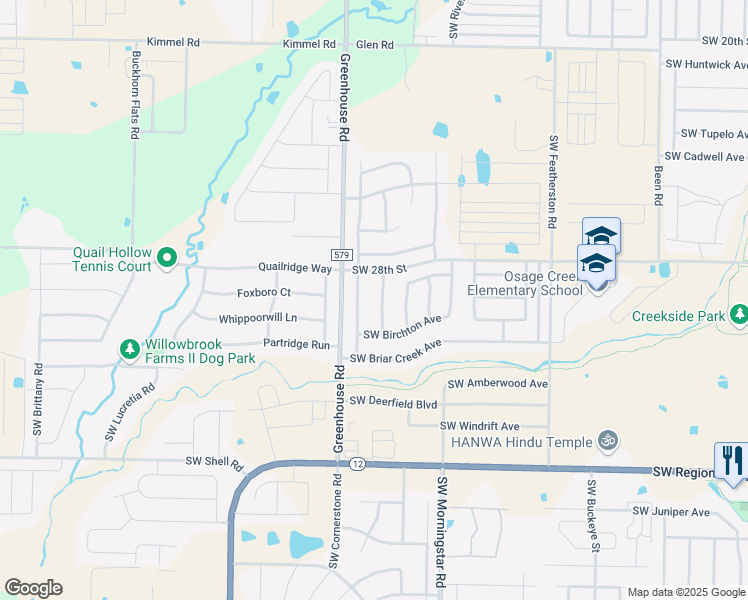 map of restaurants, bars, coffee shops, grocery stores, and more near 3100 Southwest Pine Valley Road in Bentonville