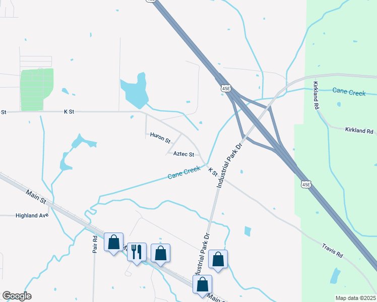 map of restaurants, bars, coffee shops, grocery stores, and more near 113 Aztec Street in Martin