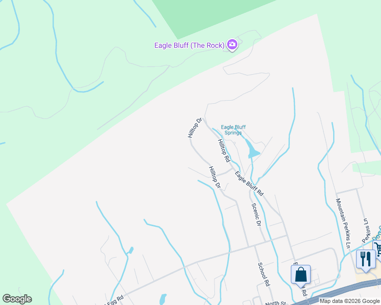 map of restaurants, bars, coffee shops, grocery stores, and more near 706 Hilltop Drive in Jacksboro