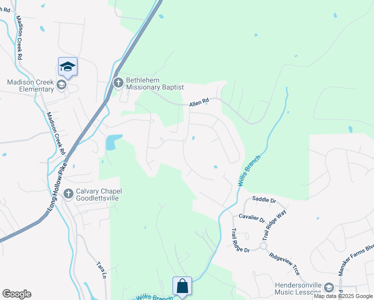 map of restaurants, bars, coffee shops, grocery stores, and more near 377 Old Stone Road in Goodlettsville