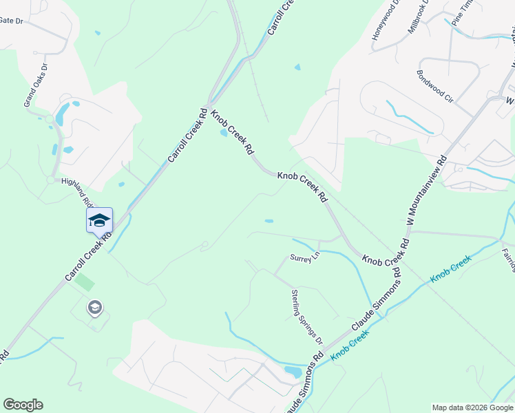 map of restaurants, bars, coffee shops, grocery stores, and more near 420 Mizpah Hills Drive in Johnson City