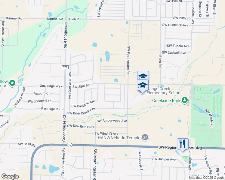 map of restaurants, bars, coffee shops, grocery stores, and more near 3003 Southwest Fernwood Avenue in Bentonville
