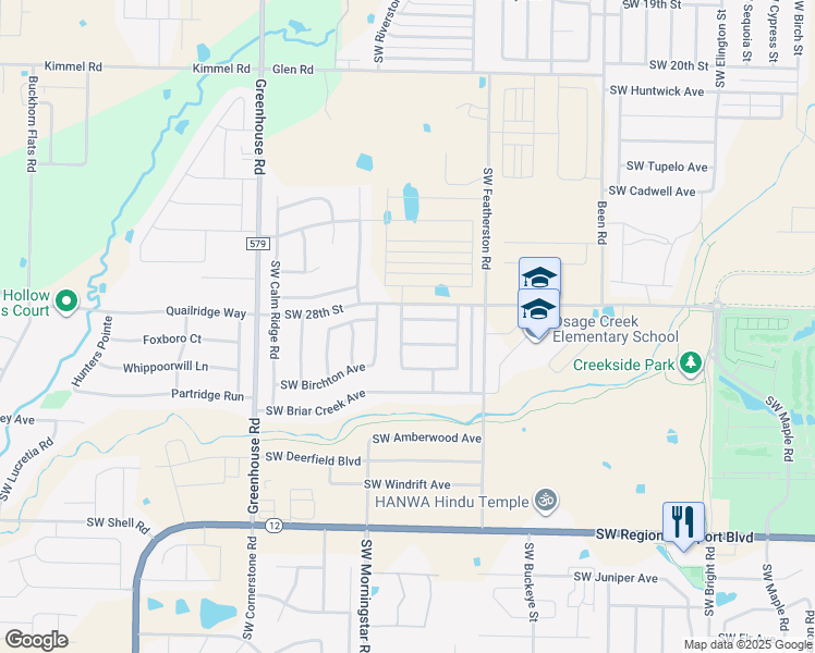 map of restaurants, bars, coffee shops, grocery stores, and more near 3109 Southwest Fernwood Avenue in Bentonville