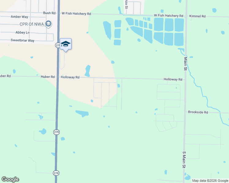 map of restaurants, bars, coffee shops, grocery stores, and more near 11897 Holloway Road in Bentonville