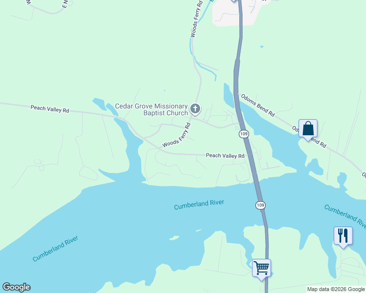 map of restaurants, bars, coffee shops, grocery stores, and more near 1840 Woods Ferry Road in Gallatin
