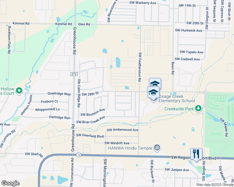 map of restaurants, bars, coffee shops, grocery stores, and more near 3108 Southwest Wargate Avenue in Bentonville
